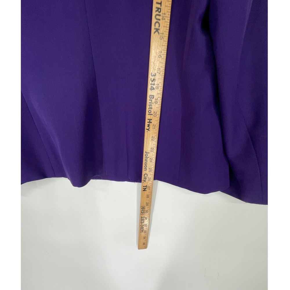 Kasper Womens Suit 16 Pant Set Purple 3 Button Blazer Straight Leg 2pc - Picture 4 of 14